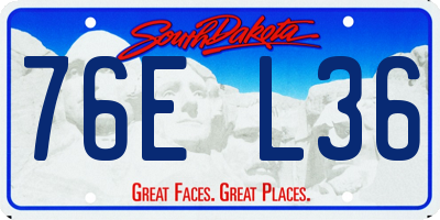 SD license plate 76EL36