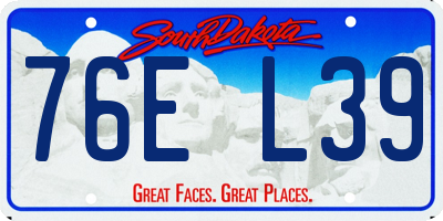 SD license plate 76EL39