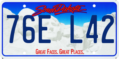 SD license plate 76EL42