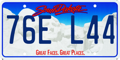 SD license plate 76EL44