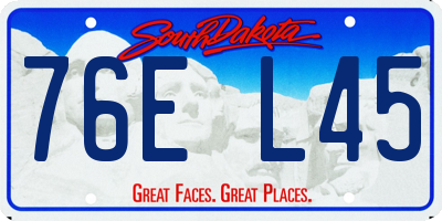 SD license plate 76EL45