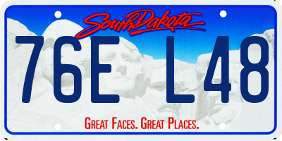 SD license plate 76EL48