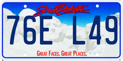 SD license plate 76EL49
