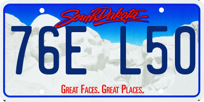 SD license plate 76EL50