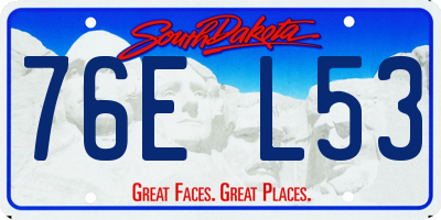 SD license plate 76EL53