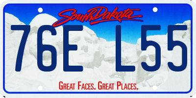 SD license plate 76EL55
