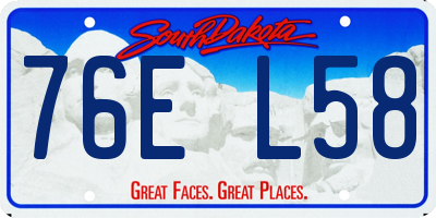 SD license plate 76EL58