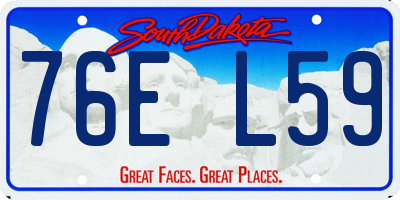 SD license plate 76EL59