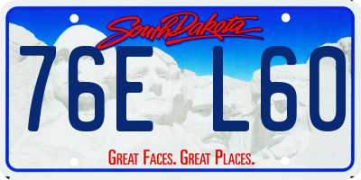 SD license plate 76EL60