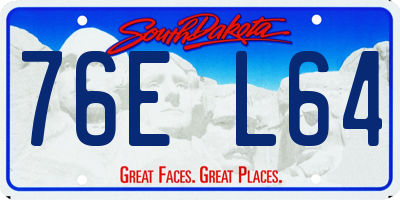 SD license plate 76EL64
