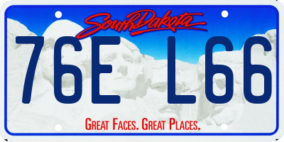 SD license plate 76EL66
