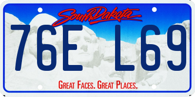 SD license plate 76EL69