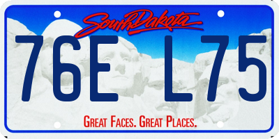 SD license plate 76EL75
