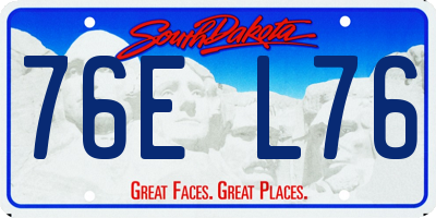 SD license plate 76EL76