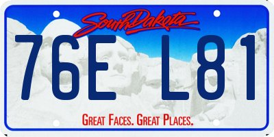 SD license plate 76EL81