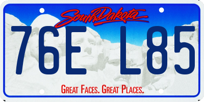 SD license plate 76EL85