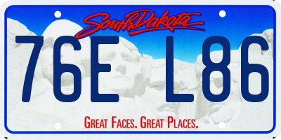SD license plate 76EL86
