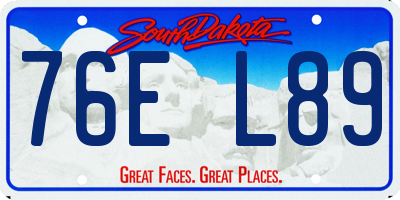 SD license plate 76EL89