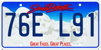 SD license plate 76EL91