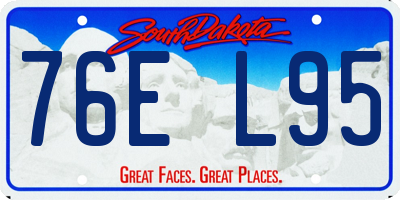 SD license plate 76EL95