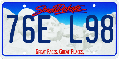 SD license plate 76EL98
