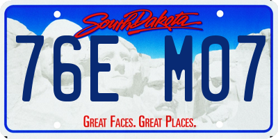 SD license plate 76EM07