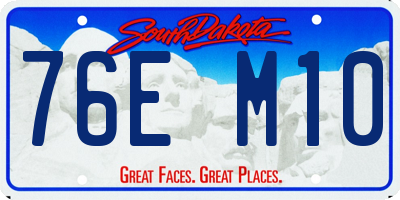 SD license plate 76EM10
