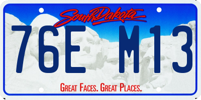 SD license plate 76EM13