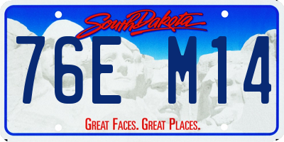 SD license plate 76EM14