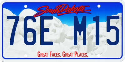 SD license plate 76EM15