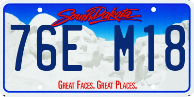 SD license plate 76EM18