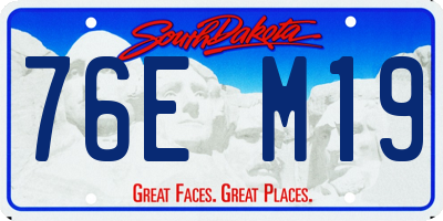 SD license plate 76EM19