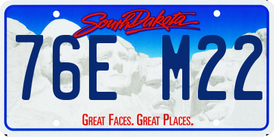SD license plate 76EM22