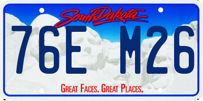 SD license plate 76EM26