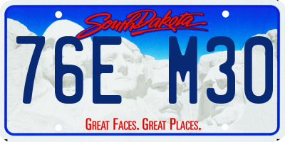 SD license plate 76EM30