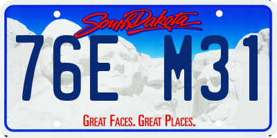 SD license plate 76EM31