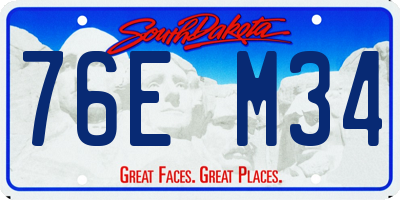 SD license plate 76EM34