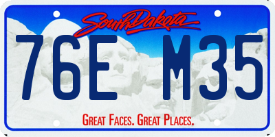 SD license plate 76EM35