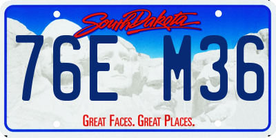 SD license plate 76EM36