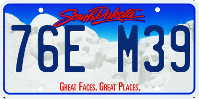 SD license plate 76EM39