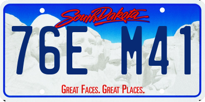 SD license plate 76EM41