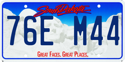 SD license plate 76EM44
