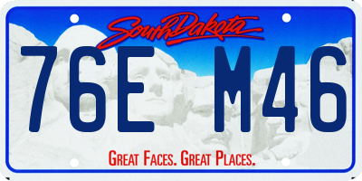 SD license plate 76EM46