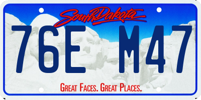 SD license plate 76EM47