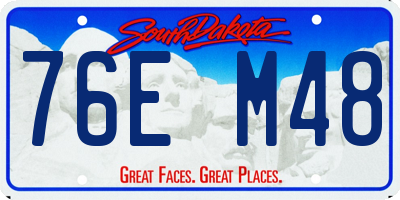 SD license plate 76EM48
