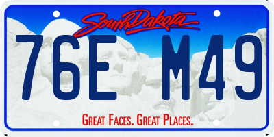 SD license plate 76EM49