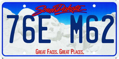 SD license plate 76EM62