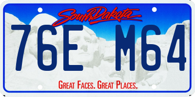 SD license plate 76EM64