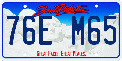 SD license plate 76EM65