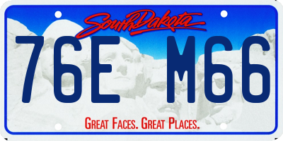 SD license plate 76EM66